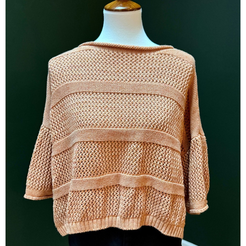 Universal Thread Weave Knit Peach Bell‎ Sleeve Sweater OSFM